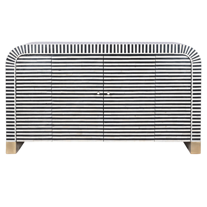 Bone Inlay Waterfall Buffet - Black Stripe - Abacus and Hunt LLC