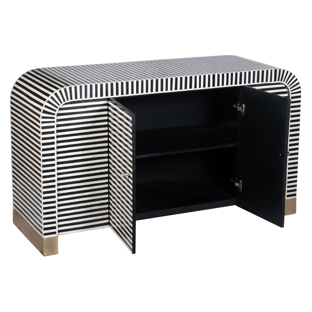 Bone Inlay Waterfall Buffet - Black Stripe - Abacus and Hunt LLC