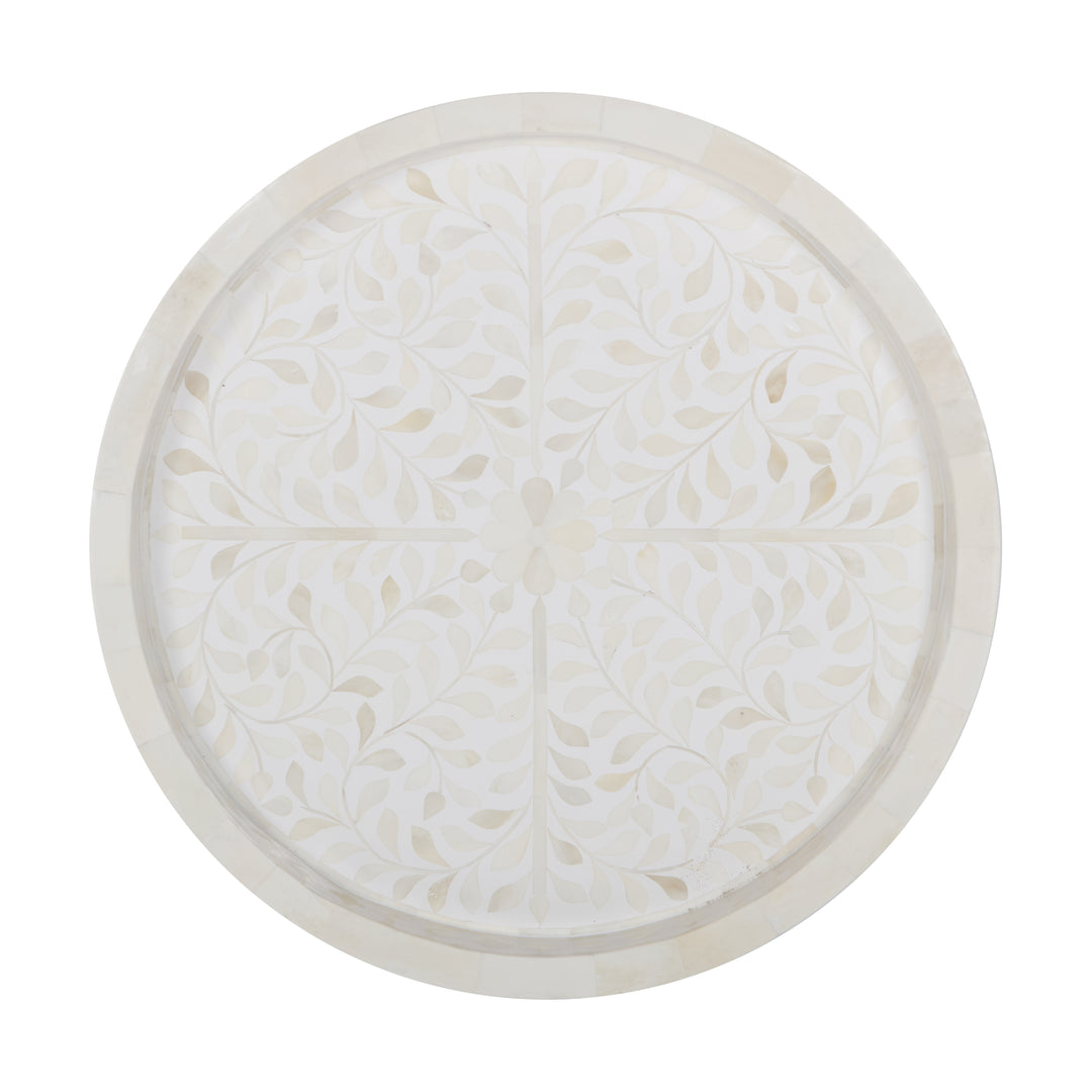 Bone Inlay Tray - White Floral