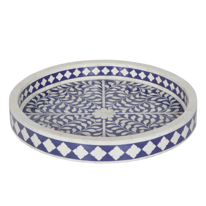 Bone Inlay Tray - Indigo Blue Floral