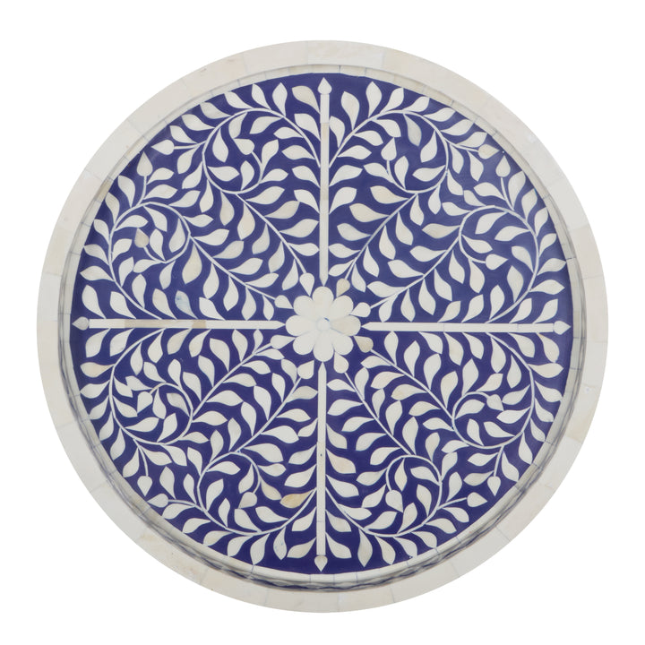 Bone Inlay Tray - Indigo Blue Floral